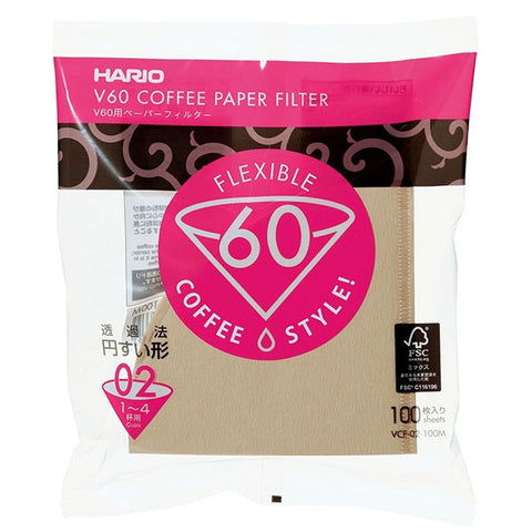 Nebělené papírové filtry Misarashi V60-02 100ks