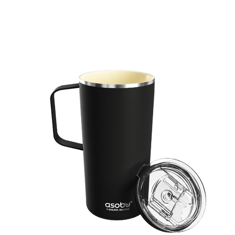 TOWER MUG termohrnek s keramickou vrstvou BLACK, 590ml