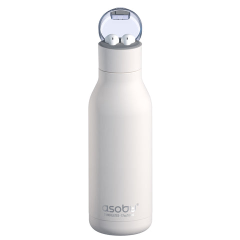 ASOBU H2 AUDIO termoláhev s bezdrátovými sluchátky WHITE, 500ml