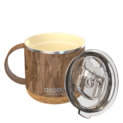 ASOBU INFINITE MUG termohrnek s keramickou vrstvou WOOD, 490ml