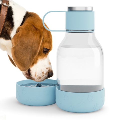 ASOBU tritanová láhev na vodu s psí miskou BLUE, 1500ml