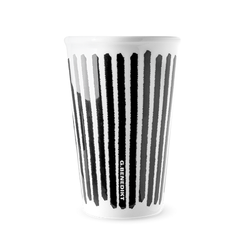 Termohrnek Coffee To Go 440 ml - černobílý / linky