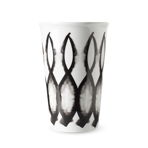 Termohrnek Coffee To Go 440 ml - černobílý / vlnky