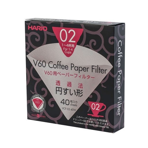 Bělené papírové filtry V60-02 40ks